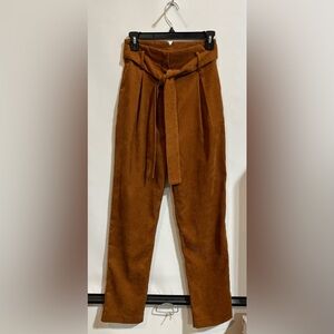 WAYF Women’s High Rise Lightweight Corduroy Belted Pants Size XS Length 28‎
